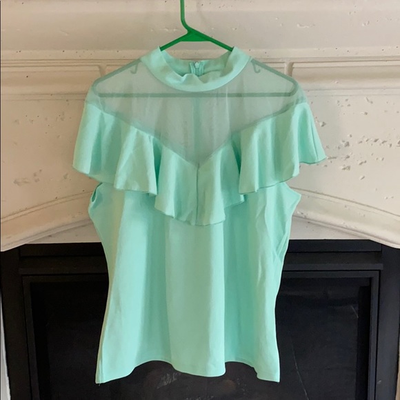 Mint green peplum shirt - Picture 3 of 6